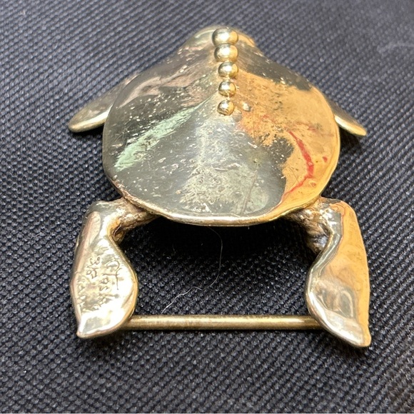 Vintage 1976 Carl Tasha Signed Numbered Sea Turtle Brass Belt Buckle #316/1000 - Picture 5 of 9